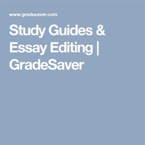 gradesaver|Study Guides & Essay Editing .